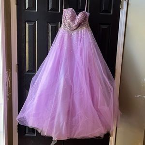 Full length strapless dress